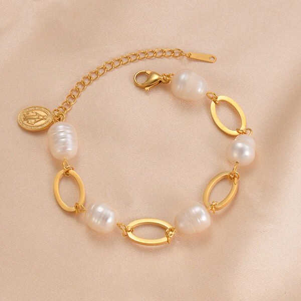 Cold 14K Gold Baroque Pearl Bracelet Bracelets 4