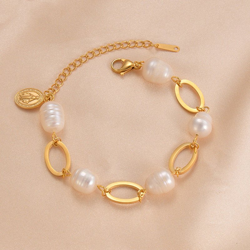 Cold 14K Gold Baroque Pearl Bracelet Bracelets 2