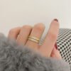 Double Layer Temperament 14k Gold Plated Ring Chain Ring Rings 16