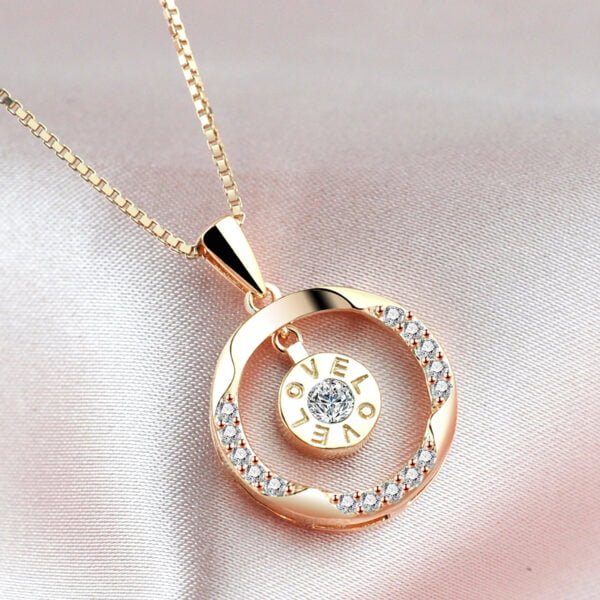 Women’s 925 Sterling Silver Plated 18k Yellow Gold Love Necklace Necklaces 6