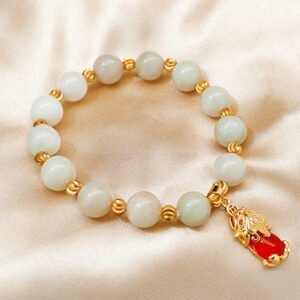 18K Copper Gold-plated Bead Chalcedony Bracelet Bracelets