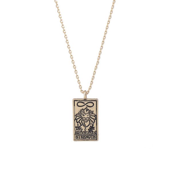 Tarot Pendant Necklace Vintage Tarot Collarbone Chain Gold Silver Necklaces 10