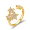 Fashion Simple Full Diamond Starry Copper Ring Rings 14