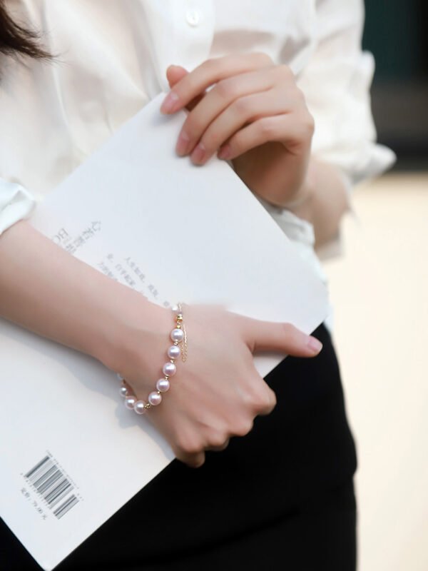 Blue Rose Laser 18K Gold Pearl Bracelet Bracelets 8