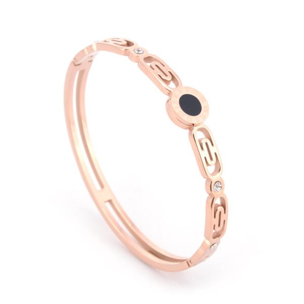 Fashionable Roman Numeral Rose Gold Women’s Titanium Steel Bracelet Bracelets 6