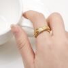 Copper Plated Real Gold High Color Snake Bone Chain Ring Rings 9