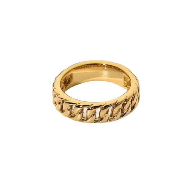 Gold Plated 316L Stainless Steel Chain Ring Rings 6