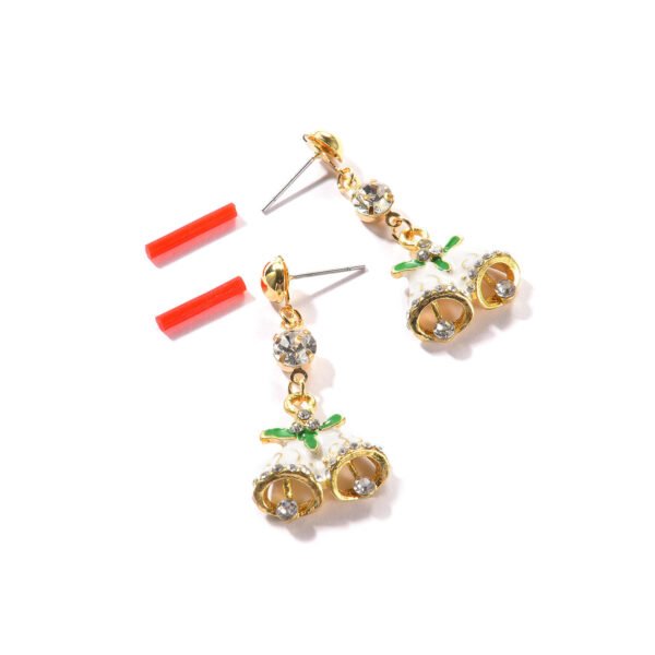 Fashionable Christmas Bell Shaped Rhinestone Stud Earrings Earrings 6
