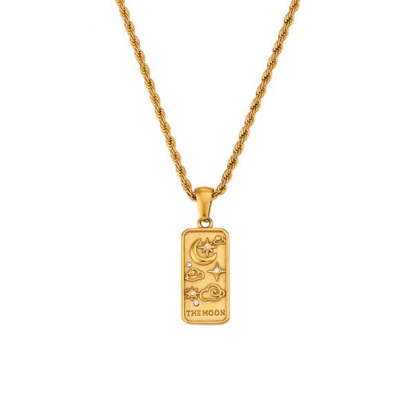 Women’s Stainless Steel Plated 18K Gold Tarot Twist Chain Necklace Necklaces 5