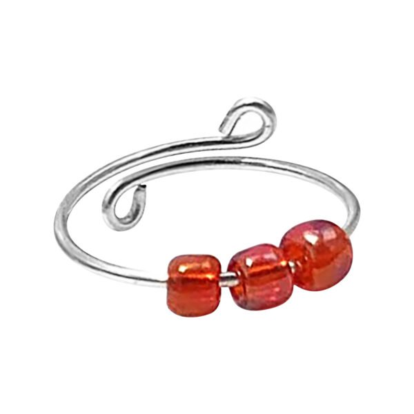 New Multi-color Rice Bead Rotatable Female Ring Rings 4