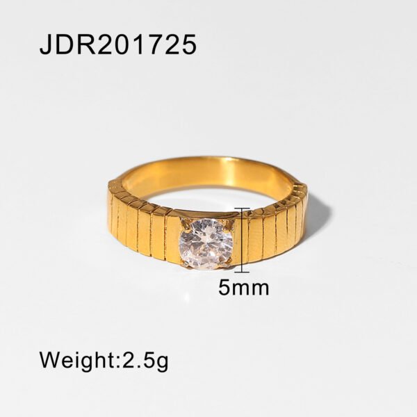 Titanium Steel Ring 18K Gold Plated Rings 4