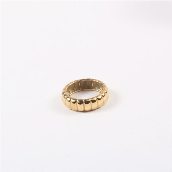 Trendy Gold Plated Fettuccine Croissant Ring Rings 10
