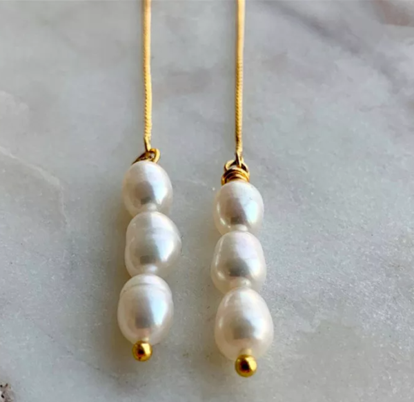 Real Gold Earline Natural Freshwater Pearl Earrings Earrings 4