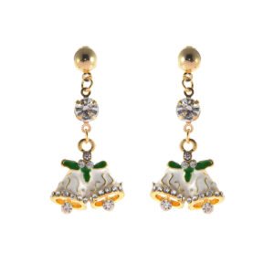 Fashionable Christmas Bell Shaped Rhinestone Stud Earrings Earrings
