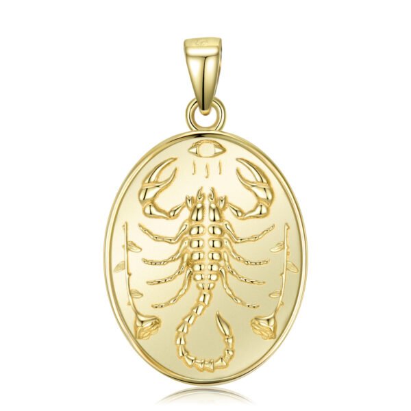 S925 Sterling Silver Plating 14k Gold Scorpion Hangtag Personality Trend Street Style Necklace Necklaces 6