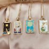 Copper Plated Fashion Retro Oil Painting Pendant Necklace Necklaces 9