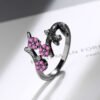 Black Gold Branch  Ring With Zirconium Diamonds Rings 14