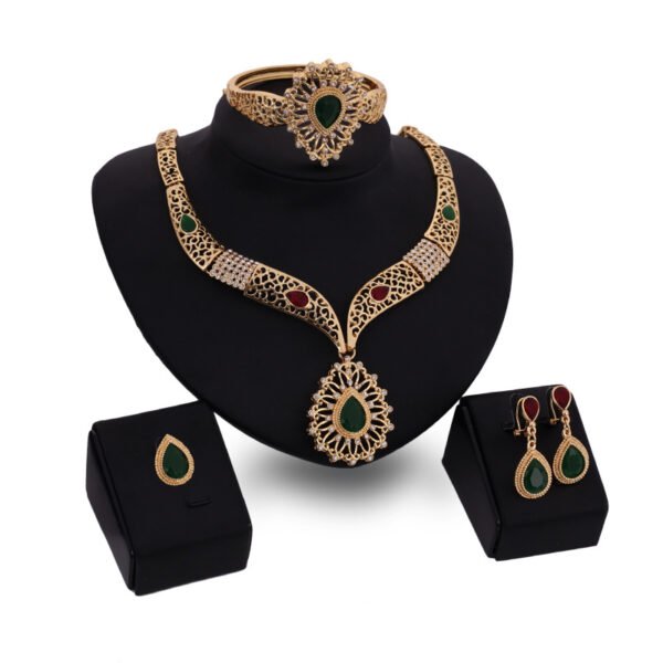 Fashion Gold-plated Four-piece Set With Diamonds Earrings 7