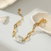 Freshwater Pearl Bracelet Mini Zircon Inlaid Pearl Pendant Gold-plated Bracelet Bracelets 21