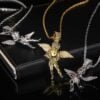 Hip Hop Arrow Wearing Wine Bottle Angel Pendant Real Gold Electroplated Copper Necklace Necklaces 13