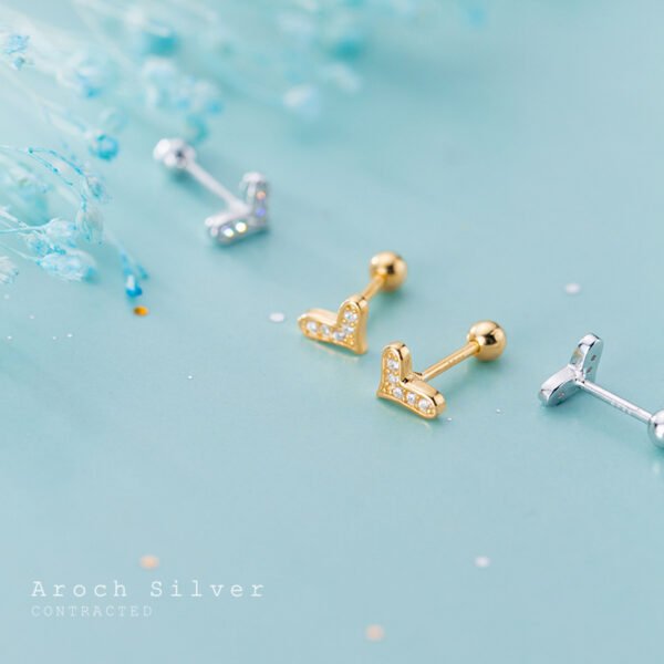 Tremella Studs Female Small Diamond Love Sweet Earrings 4