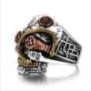 Hot Style Accessories, Hip Hop Industrial Steam Men’s Ring Carved Three-color Rings 11