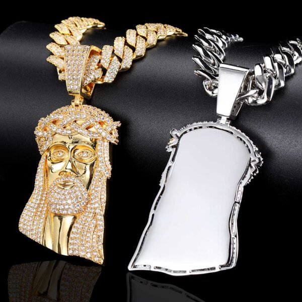 Jesus Head Hip Hop Pendant Real Gold Plating Street Necklace Necklaces 6