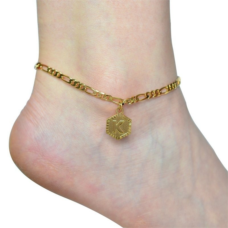 26  Alphabet Letter Anklet Gold Color Foot Chain Bracelet Bracelets 2