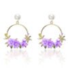 Trendy Cute Pink Flower Earrings For Women Girls Jewelry Female Rhinestone Gold Metal Round Circle Earrings Gift Earrings 16 Trendy Cute Pink Flower Earrings For Women Girls Jewelry Female Rhinestone Gold Metal Round Circle Earrings Gift Earrings 16