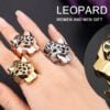 Gold And Rhodium Plating Leopard Man Rings 12