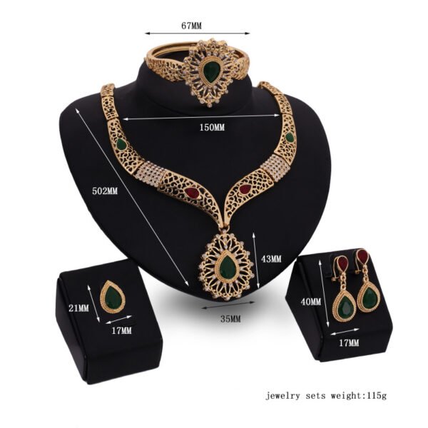 Fashion Gold-plated Four-piece Set With Diamonds Earrings 4