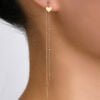 Gold Bronze Heart Long Tassel Drop Earrings Earrings 20