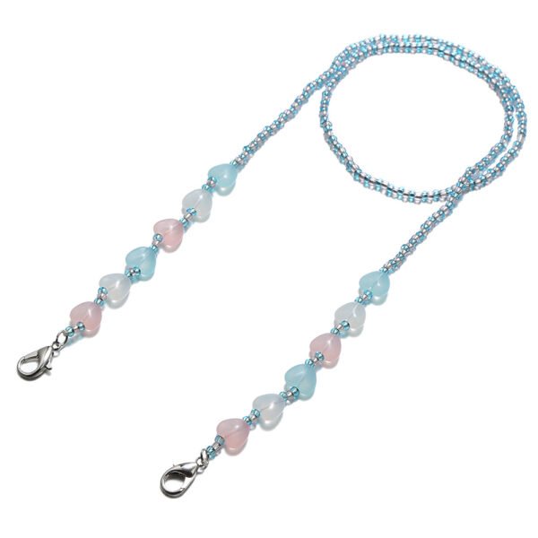 Children’s Anti-lost Multi-purpose Peach Heart Acrylic Bead Mask Chain Necklaces 6
