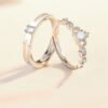 Men And Women Trend Personality Moonstone Crown Couple Ring Rings 15