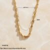Simple Necklace 18K Gold High Density 3mm Twisted Clavicle  Water Wave Chain Necklaces 13