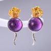 Radish Amethyst Sterling Silver S925 Women’s Stud Earrings Earrings 8 Radish Amethyst Sterling Silver S925 Women’s Stud Earrings Earrings 8