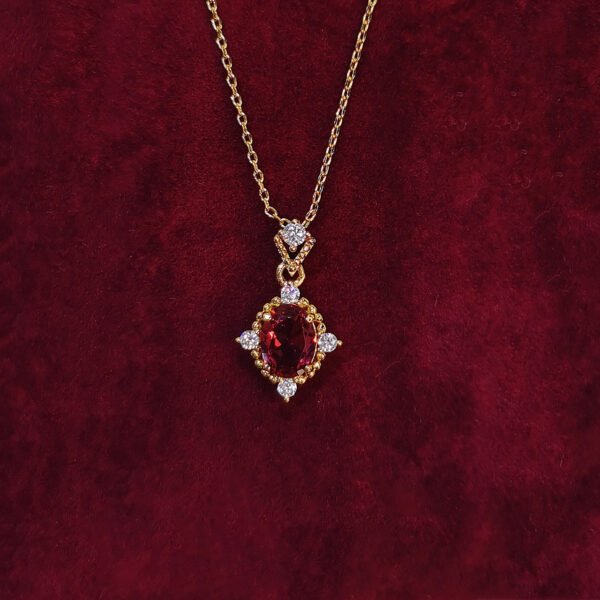 18K Gold Rouge Ruby Necklace Women’s Vintage Necklaces 3
