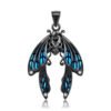 Original Design Blue Cicada Necklace S925 Sterling Silver Electroplated Black Gold Mixed With Dark Style Necklace Necklaces 11