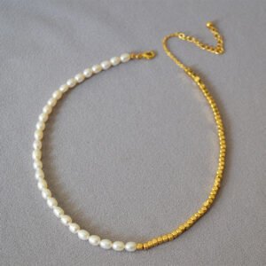 Women’s Glittering Gold Beaded Necklace Rings 3