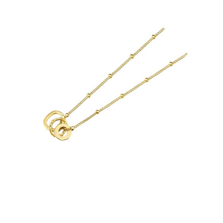 Gold Three-ring Necklace For Your Girlfriend’s Birthday Necklaces 5 Gold Three-ring Necklace For Your Girlfriend’s Birthday Necklaces 5