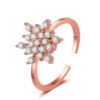 Copper Inlaid Zircon Snowflake Ring Christmas Gift Rings 10