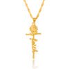Gold Sunflower Faith Letter Cross Necklace Jewelry Necklaces 10
