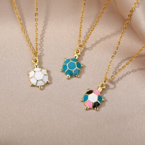 Street Fashion Drip Gold Copper Color Turtle Necklace Necklaces