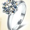 925 Silver Gold-plated Six-claw Ring With Moissanite Female T Carbon Diamond Rings 13 925 Silver Gold-plated Six-claw Ring With Moissanite Female T Carbon Diamond Rings 13