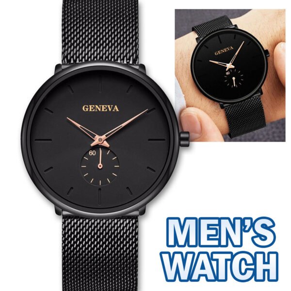 Luxury Men’s Quartz Watch Business Stainless Steel Analog Ultra Thin Waterproof watches 3