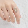 S925 Silver Gold-plated Precision Carving Natural Gold Grape Stone Ring Rings 8