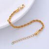 Vacuum Color-preserving Electroplated Gold Steel Stainless Steel Twist Bracelet Bracelets 19