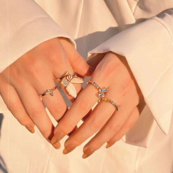 Creative Geometric Gold Plated Statement Knuckle Rings Set Rings 4