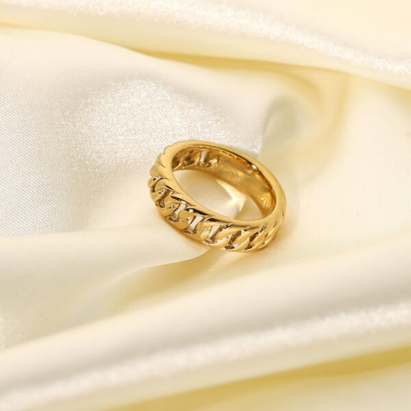 Gold Plated 316L Stainless Steel Chain Ring Rings 7