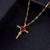 Fashion Rose Flower Cross Necklace Gold Crystal Infinity Anka Pendant Necklaces For Women Religious Jewelry Necklaces 13